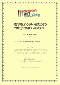 award issued by the Devon Art Society